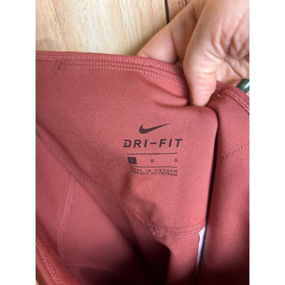 Nike Dri-Fit 7/8"  Leggings Burnt Brick Brown/Red Color Women's Size L - Picture 5 of 7